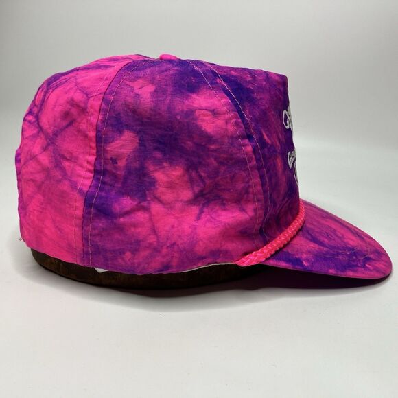 Vtg Miller Genuine Draft Light Beer Hat Cap Purple Pink  Tie Dye Snapback Rope - Picture 4 of 10
